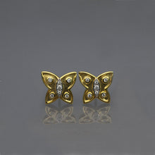 Load image into Gallery viewer, Yellow Gold Butterfly Earrings
