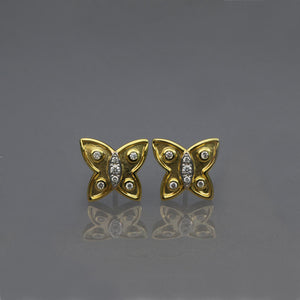 Yellow Gold Butterfly Earrings