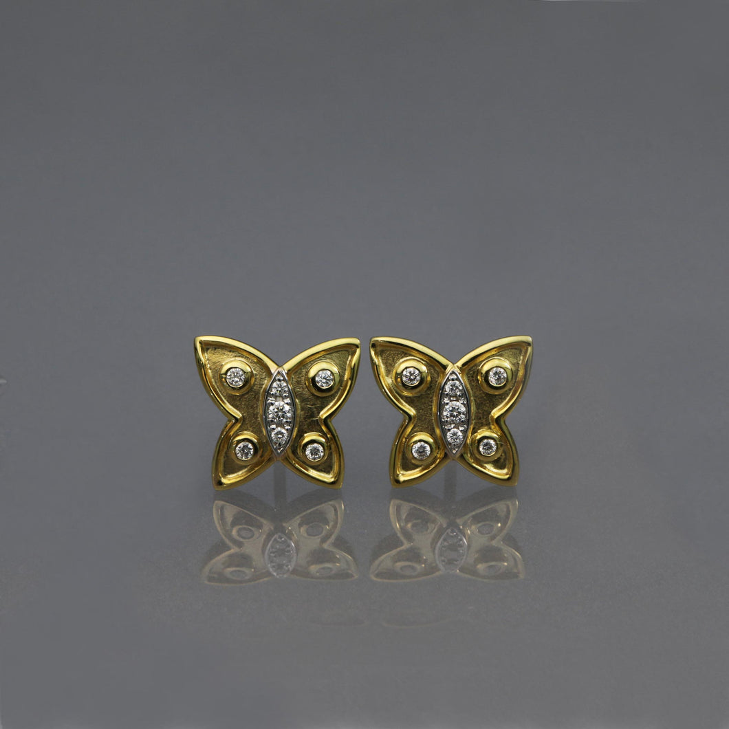 Yellow Gold Butterfly Earrings
