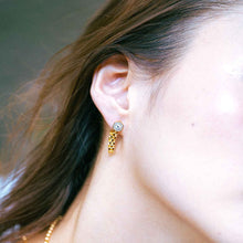 Load image into Gallery viewer, Diamond Pave Hex Chain Drop Earrings
