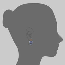 Load image into Gallery viewer, Sparrow Wide Mismatched Rose Cut Sapphire Earrings
