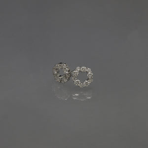 Diamond Wreath Earrings in White Gold