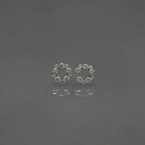 Diamond Wreath Earrings in White Gold