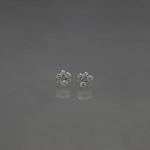 Petite Diamond Wreath Earrings in White Gold