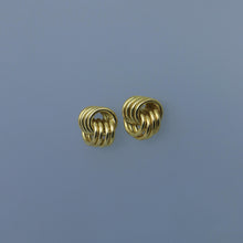 Load image into Gallery viewer, Gold Link Deco Doorknocker Earrings
