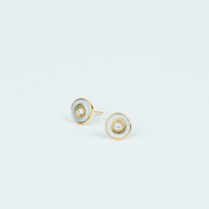 PS ILY Eternity Earrings in Mother of Pearl or Onyx Inlay
