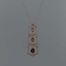 Load image into Gallery viewer, Pink Ombre Pendant in Rose Gold Frames
