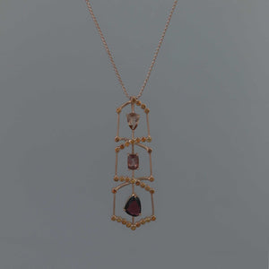 Pink Ombre Pendant in Rose Gold Frames