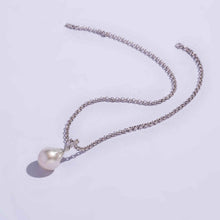 Load image into Gallery viewer, Baroque South Sea Pearl Chain Necklace with Pave Diamonds
