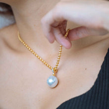 Load image into Gallery viewer, Baroque South Sea Pearl Drop Rolo Necklace in Yellow Gold
