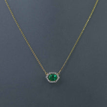 Load image into Gallery viewer, Hex Zambian Emerald Pendant with Foxtail Chain
