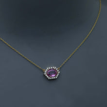 Load image into Gallery viewer, Hex Pink Sapphire Pendant with Diamonds

