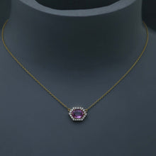 Load image into Gallery viewer, Hex Pink Sapphire Pendant with Diamonds

