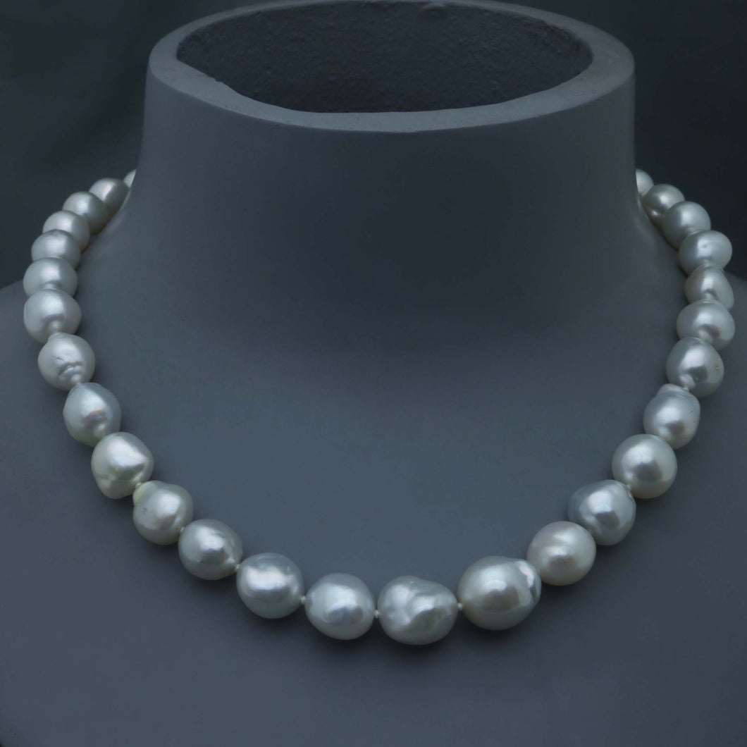 Baroque White South Sea Pearl Strand 9.4 to 12.7mm