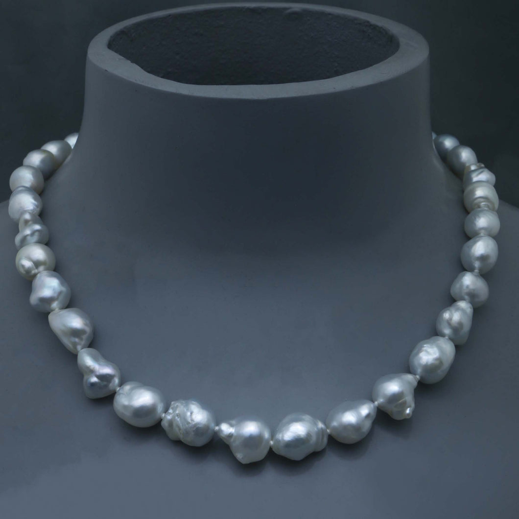 Baroque White South Sea Pearl Strand 8.4 to 12.2mm