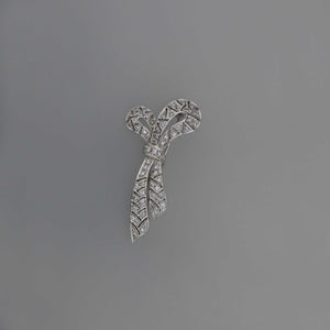 Art Deco Double Knot Diamond Pave Brooch