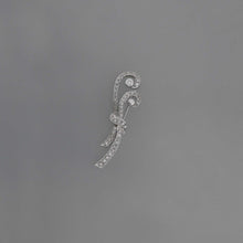 Load image into Gallery viewer, Art Deco Fern Diamond Pave Brooch
