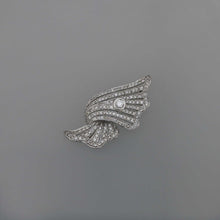 Load image into Gallery viewer, Art Deco Ribbon Wave Diamond Pave Brooch
