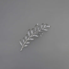Load image into Gallery viewer, Art Deco Wheat Leaf Diamond Pave Brooch
