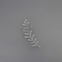 Load image into Gallery viewer, Art Deco Wheat Leaf Diamond Pave Brooch
