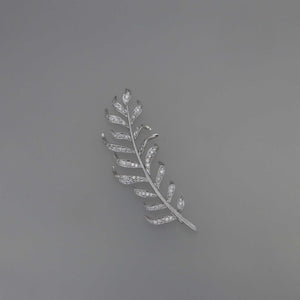 Art Deco Wheat Leaf Diamond Pave Brooch