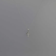 Load image into Gallery viewer, Petite Prong Set Diamond Cross with Border
