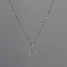 Load image into Gallery viewer, Diamond Twist Drop Necklace in White and Rose Gold
