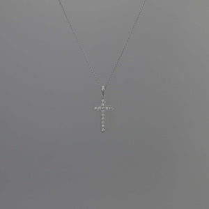 Diamond Pave Cross Pendant in White Gold