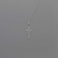 Load image into Gallery viewer, Diamond Pave Cross Pendant in White Gold
