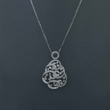 Load image into Gallery viewer, Diamond Deco Pave Ribbon Pendant in White Gold
