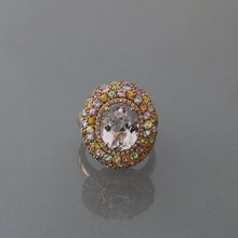 Load image into Gallery viewer, Kunzite and Multi Colored Sapphire Dome Ring
