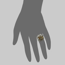 Load image into Gallery viewer, Fancy Colored Diamond Flower Pave Ring
