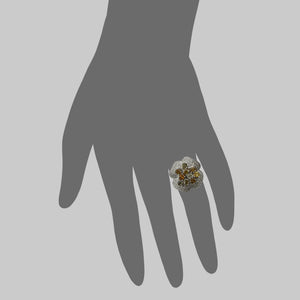 Fancy Colored Diamond Flower Pave Ring
