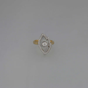 Diamond Bezel and Mother of Pearl Leaf Ring