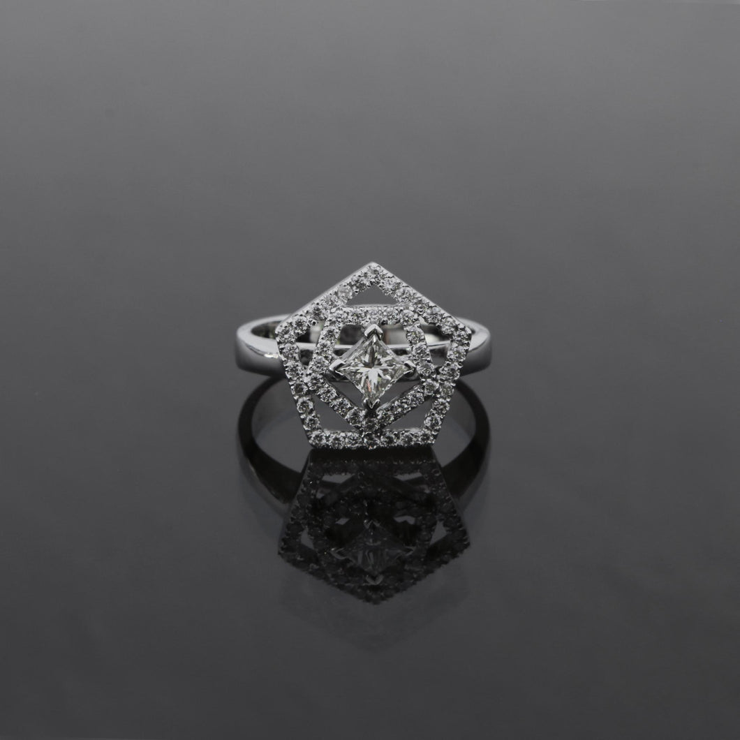 Pentagon Princess Cut Diamond Ring