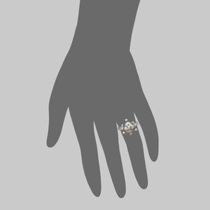 Silver and Pewter Keshi Pearl Orbital Ring