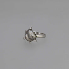 Load image into Gallery viewer, Silver and Pewter Keshi Pearl Orbital Ring
