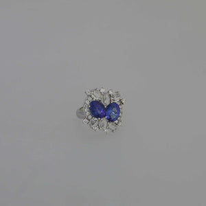 Tanzanite and Rose Cut White Sapphire Ring