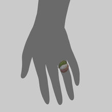 Load image into Gallery viewer, Three Layer Pave Ring in Chrome Diopside, Pink Sapphire and Diamonds
