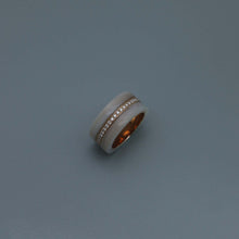 Load image into Gallery viewer, Pave Diamond Eternity Ring with Mother of Pearl Double Bands
