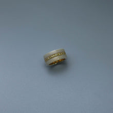 Load image into Gallery viewer, Yellow Diamond Eternity Ring with Mother of Pearl Double Bands
