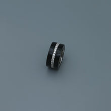 Load image into Gallery viewer, Diamond Eternity Ring with Double Onyx Bands
