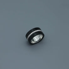Load image into Gallery viewer, Diamond Eternity Ring with Double Onyx Bands
